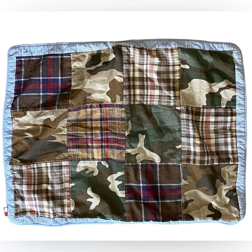 Tommy Hilfiger Camo Madras Plaid Patchwork sham‎ set pillowcase pair